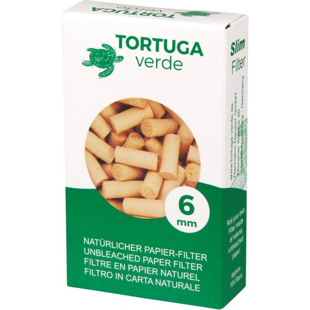 Tortuga Verde Organic Drehfilter natürlicher Zigaretten Papierfilter 10x104 St 