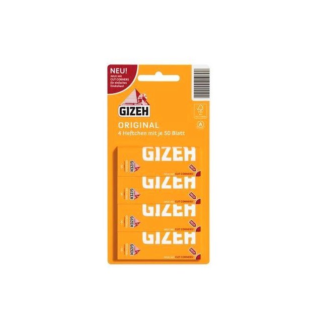 Gizeh Original gelb 50/50 Blättchen Zigarettenpapier Papers Paper 100x 2 Boxen 
