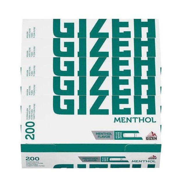 GIZEH Menthol Tip 200 Filterhülsen 5er Pack