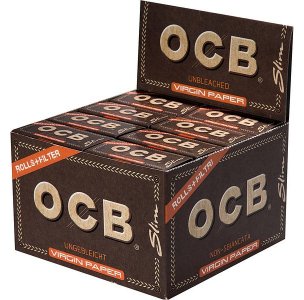 OCB Unbleached Rolls + Tips Virgin Paper 16er