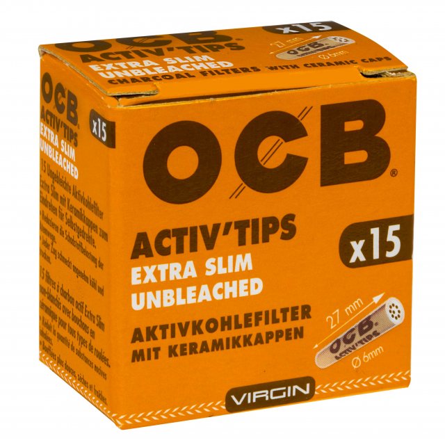 OCB Activ'Tips Extra Slim Unbleached 6mm